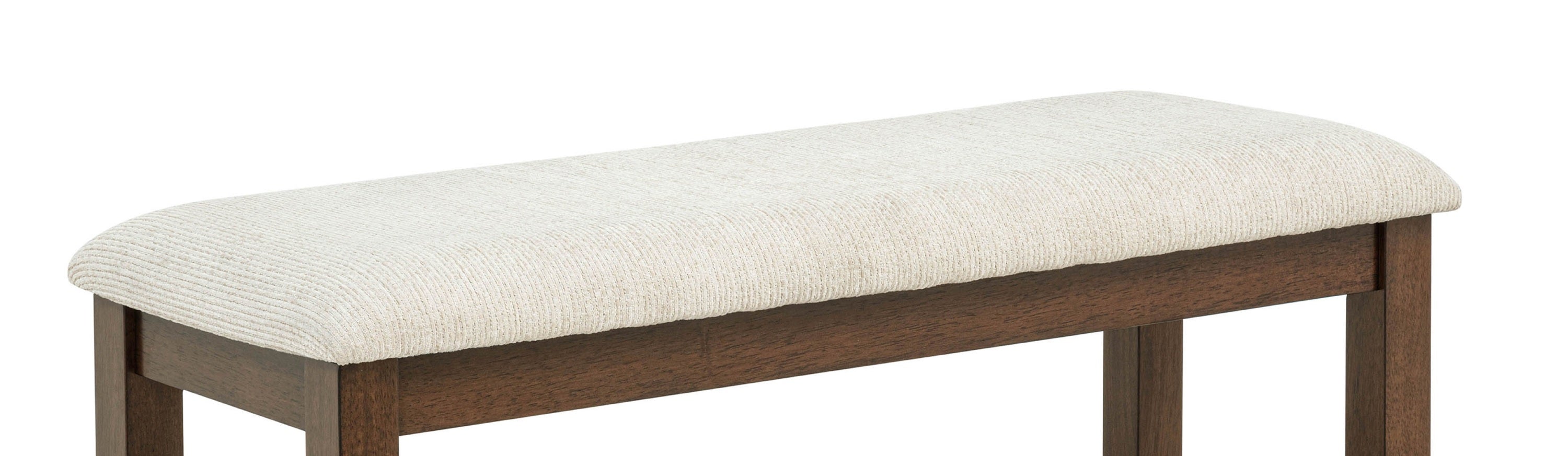 1pc Rich Wood Finish Beige Fabric Upholstered Bench Wooden Dining Room Furniture - Grand Goldman Shop