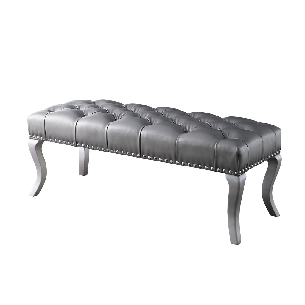 Decor Maxem Tufted FabricUpholstered Bench with Nailhead Trim - Grand Goldman Shop