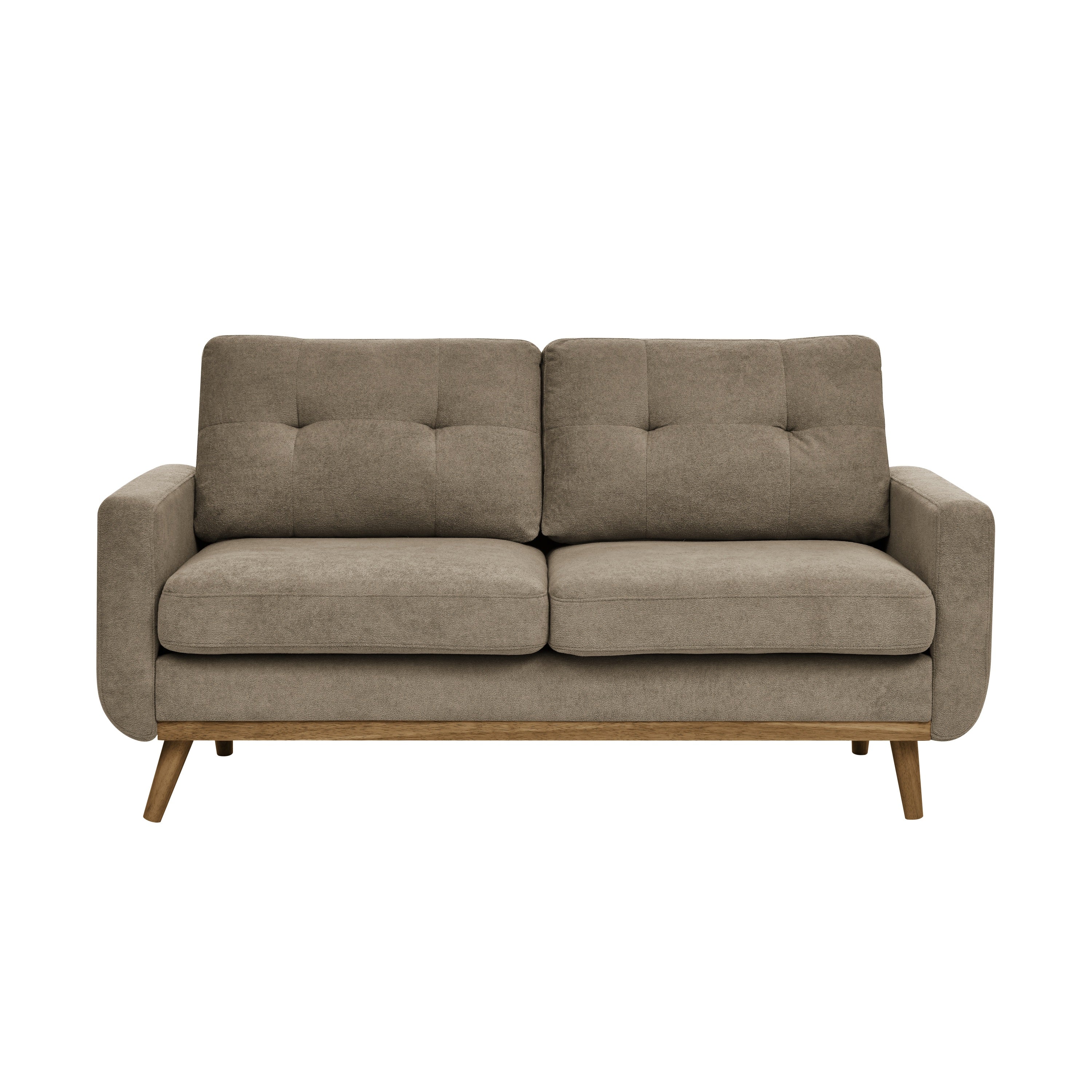 67.7' Wide Mid-Century Modern Upholstered Tufted Loveseat Sofa With Wooden Legs - Grand Goldman Shop