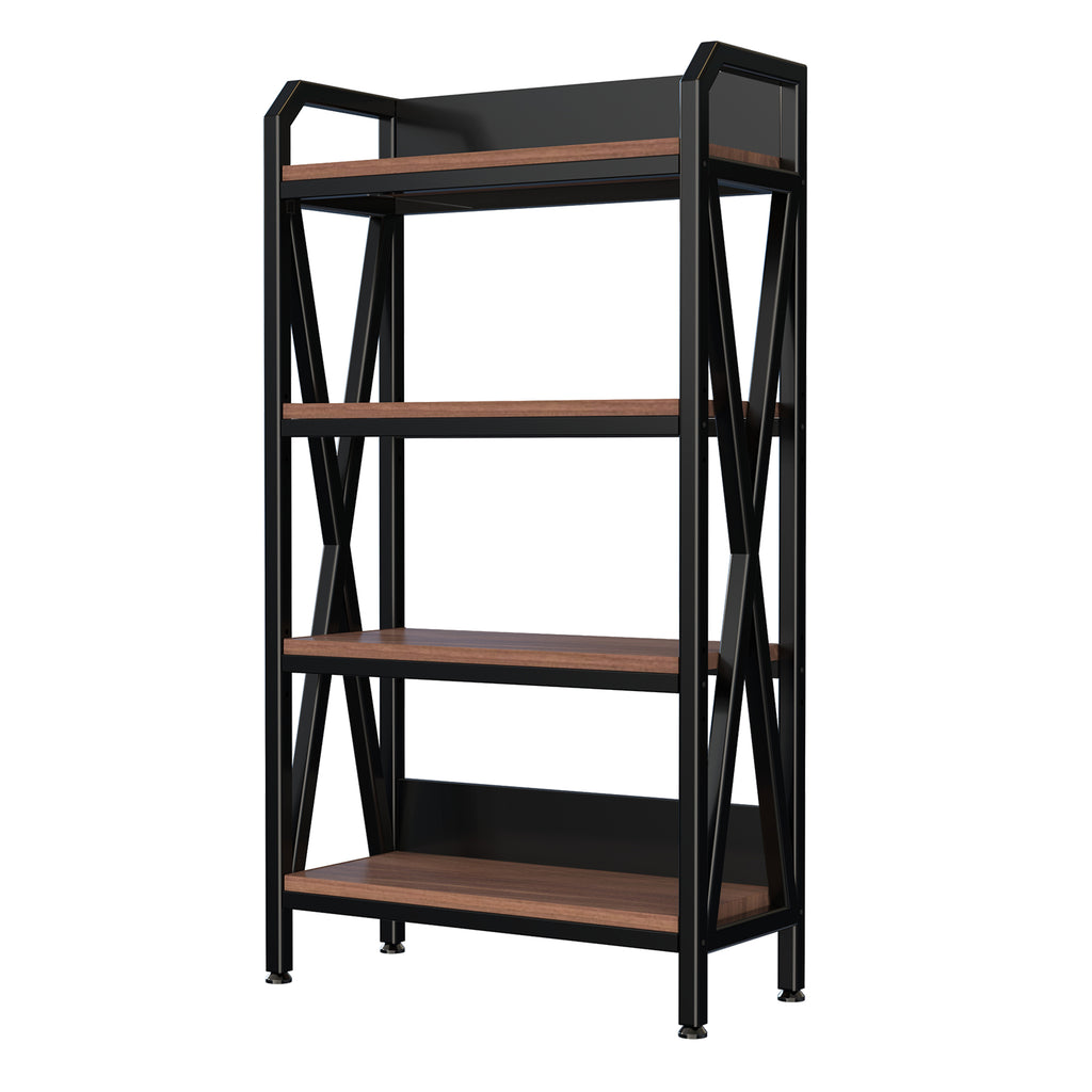 56.30'' Bakers Rack 4-Level Storage Shelves Metal and Wooden Kitchen Shelves, Kitchen Organizers and Storage, for Garage, Pantry, Bathroom, Closet ,33.50'' Length - Grand Goldman Shop