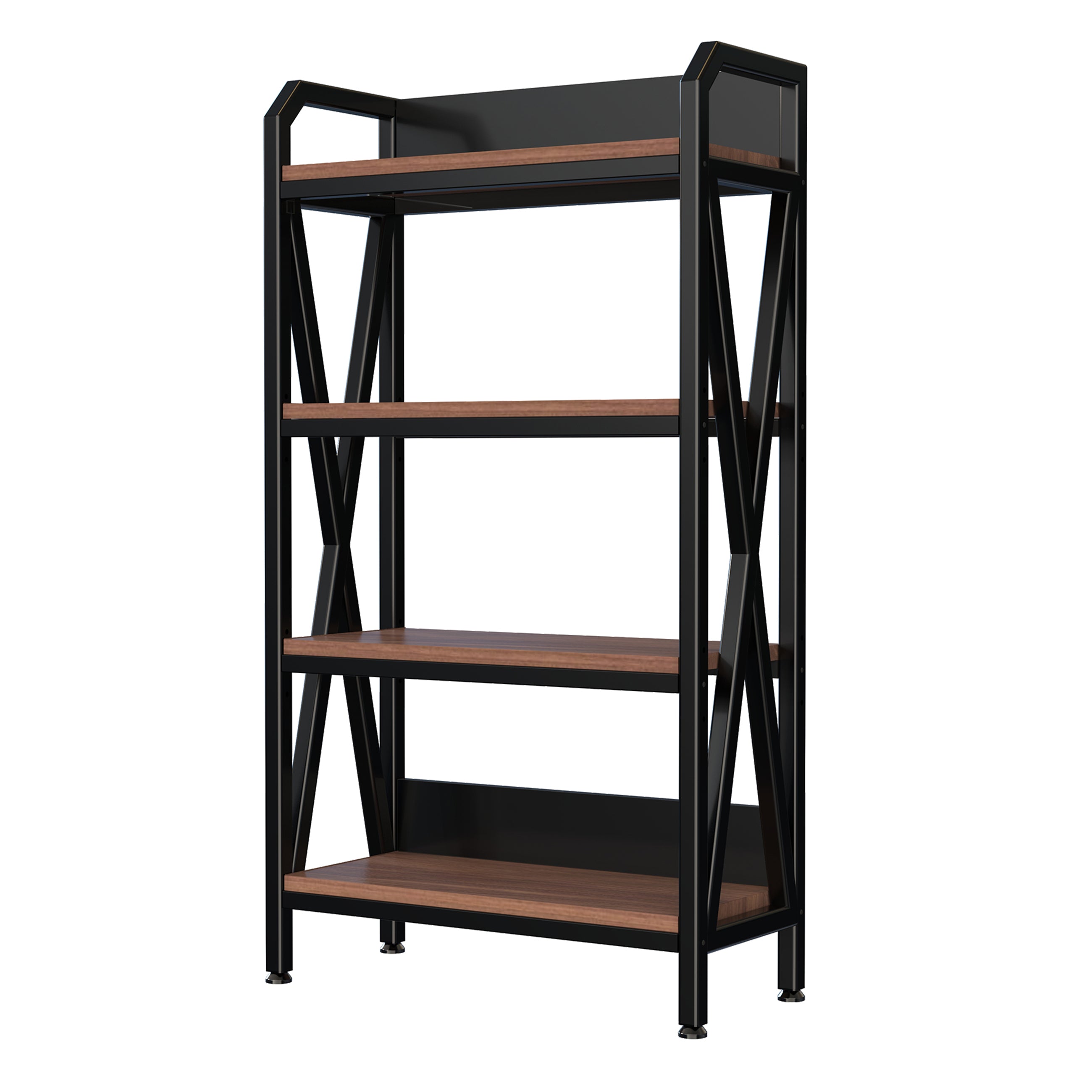 56.30'' Bakers Rack 4-Level Storage Shelves Metal and Wooden Kitchen Shelves, Kitchen Organizers and Storage, for Garage, Pantry, Bathroom, Closet ,33.50'' Length - Grand Goldman Shop