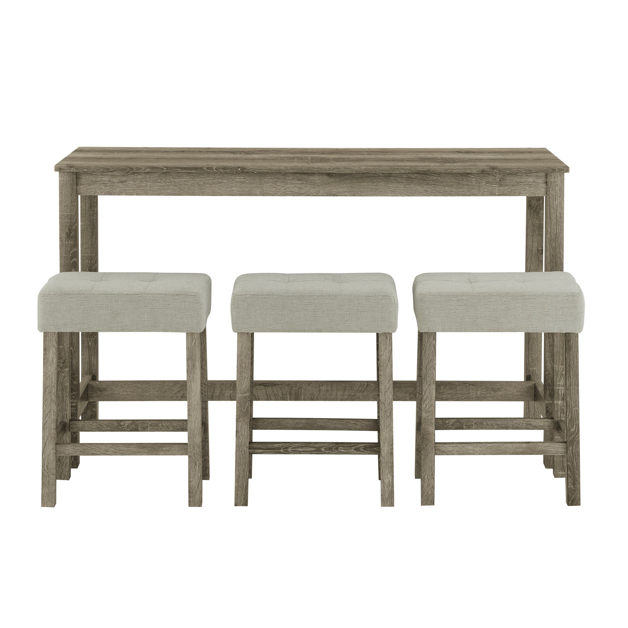 59 Inch Bar Table, Dining Table, Sofa Table with Power Outlet, 3 Upholstered Stools, 4 Piece Bar Table and Chair Set for Living Room, Dining Room, Kitchen - Grand Goldman Shop