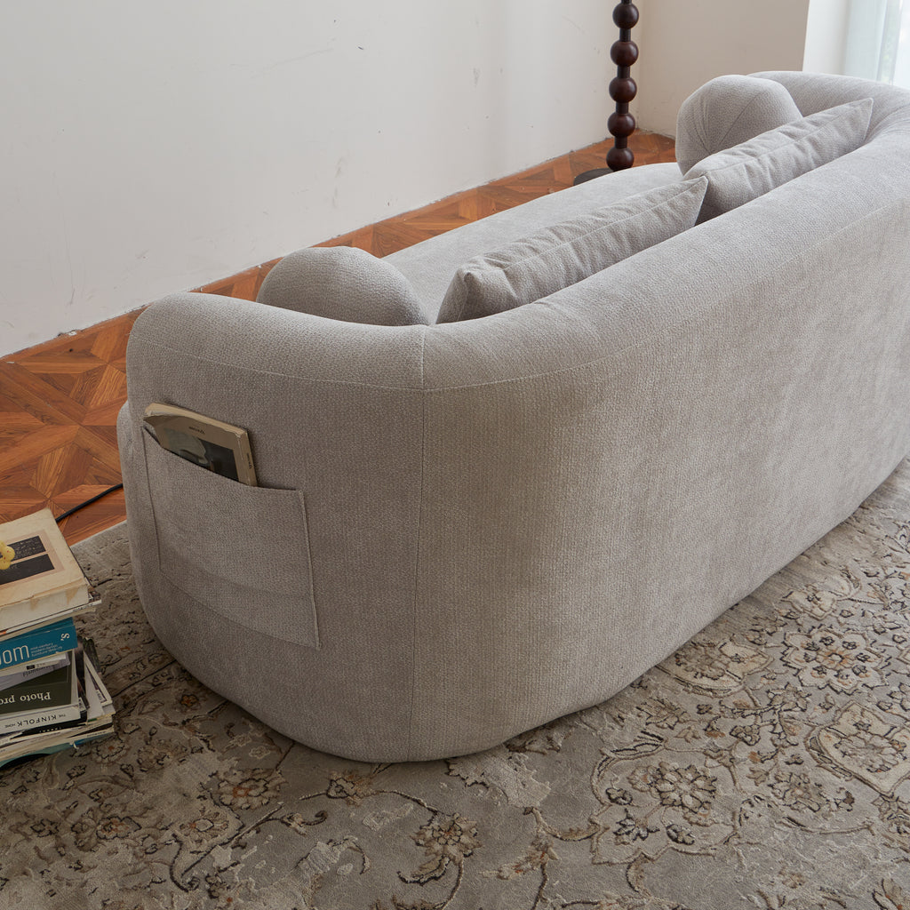Sofa-in-a-Box, Memory Foam 2-Seater Couch, No Installation & Easy to Transport, Deep Seat Modern Sofa with chenille Fabric, Couch for Living Room, Bedroom, Apartment, Home Office,Gray - Grand Goldman Shop