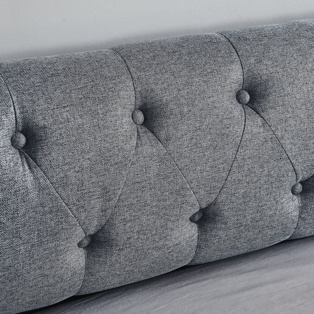 Linen Grey Mid-Century Style Twin Size Upholstered Daybed with Trundle and USB Charging Armrest - Grand Goldman Shop