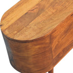 Solid Wood Chestnut Rounded Lid-Up Blanket Box, Storage Box - Grand Goldman Shop
