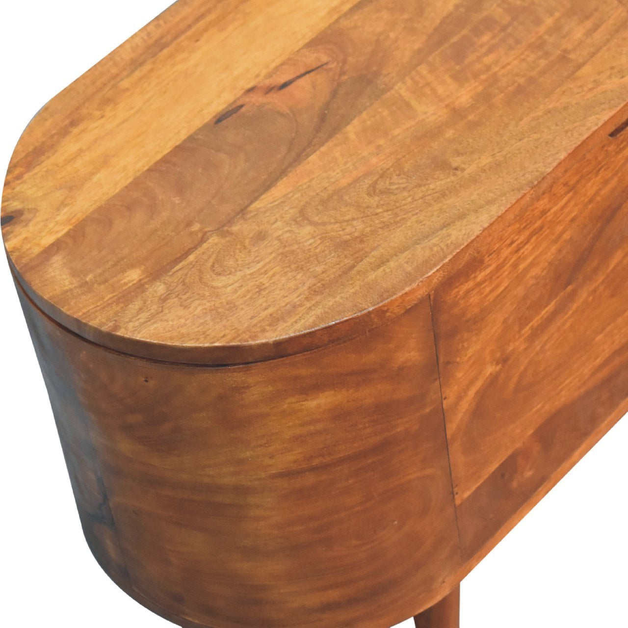 Solid Wood Chestnut Rounded Lid-Up Blanket Box, Storage Box - Grand Goldman Shop