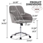 TY Adjustable Office Chair, Ergonomic Swivel Chair with Comfortable Backrest Seat, Gray Velvet, 24.60 x 22.84 x 38.00 inches 