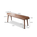 Natural Oak Wood Dining Bench Table Bench with Half-Round Design in Walnut Finish - Grand Goldman Shop