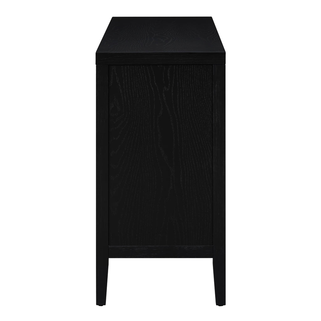 TREXM Retro Sideboard door with Circular Groove Design Round Metal Door Handle for Entrance, Dinning Room, Living Room (Black) - Grand Goldman Shop