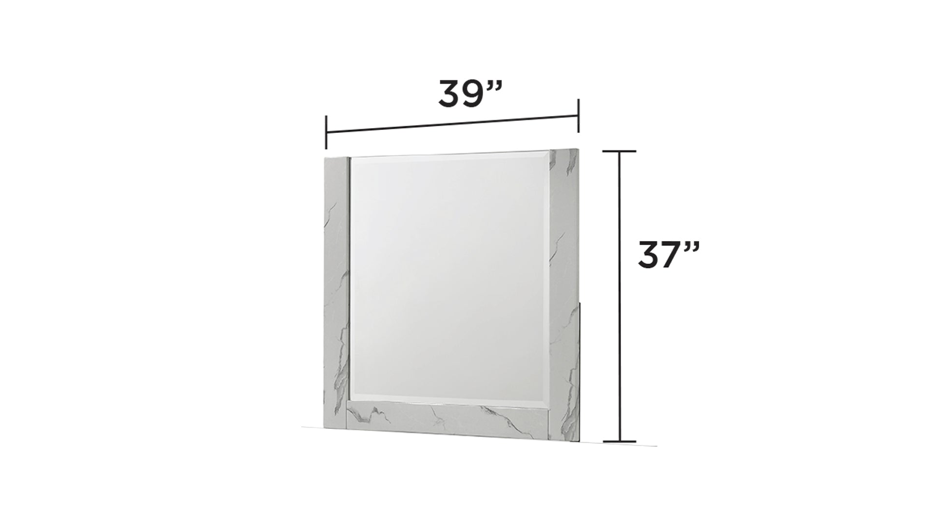 Mist Queen 4-Piece Set – Two-Tone High-Gloss Marble & Lacquer Finish with LED Lighting White - Grand Goldman Shop