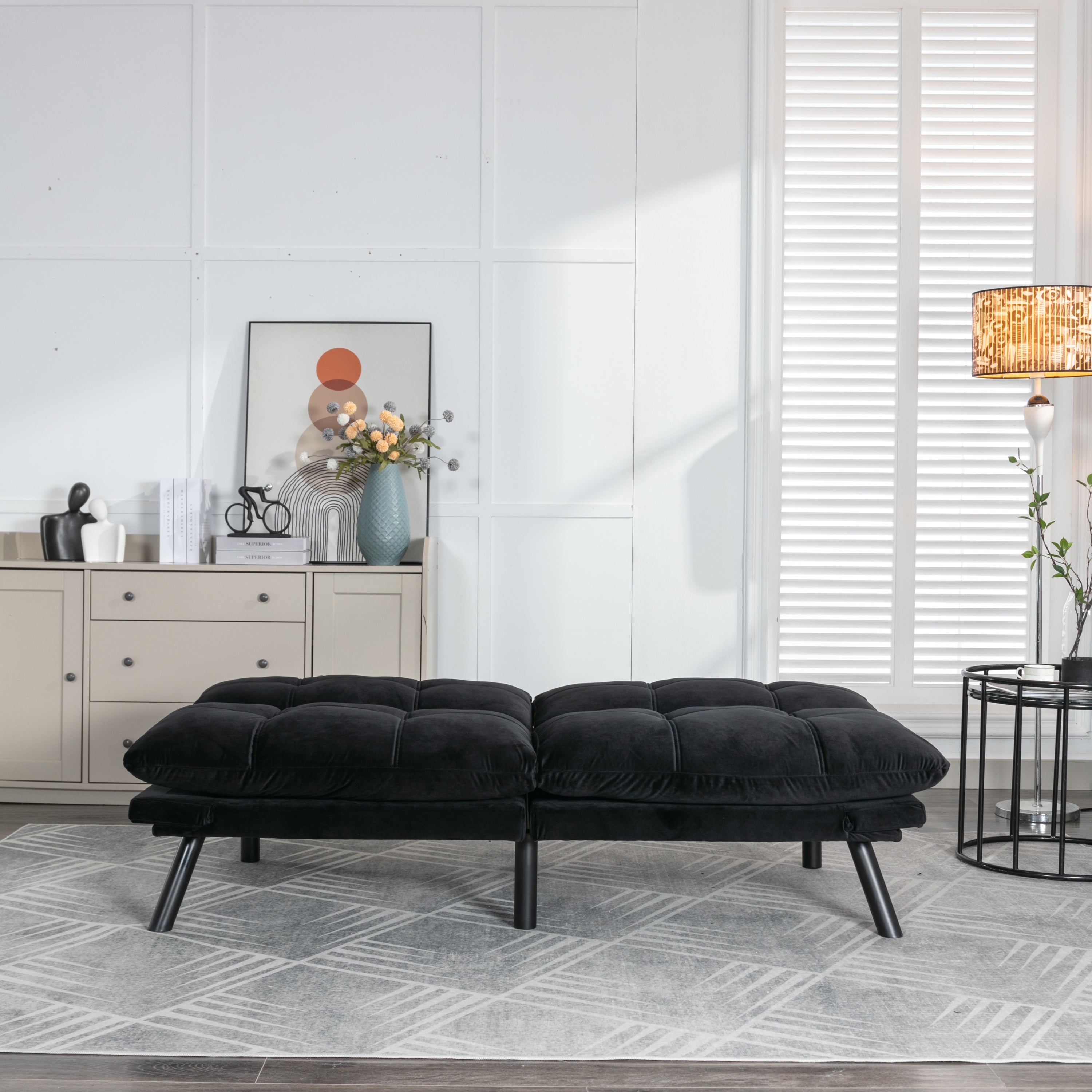 Black Convertible Folding Modern sofa Bed - Grand Goldman Shop
