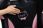 Cute Cat Gaming Chair with Paw Lumbar Cushion, PC Video Gamer Chair for Girl Teen Woman (Black) | Premium Home Decor - Grand 