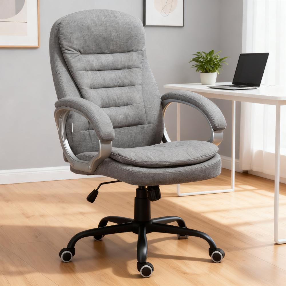 High Back Home Office Chair Executive Computer Chair with Adjustable Height,  Gray - Grand Goldman