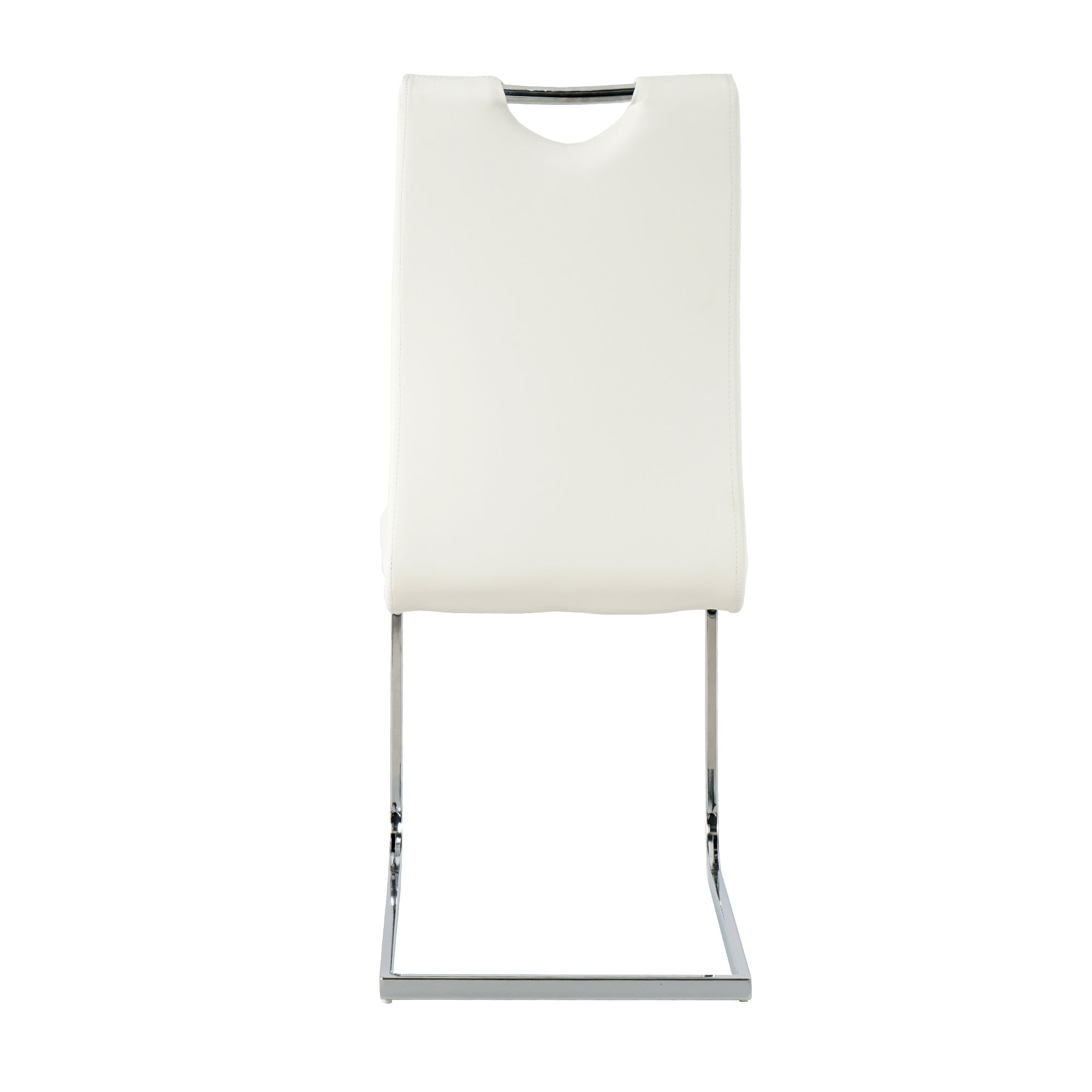 Modern Dining Chairs with Faux Leather Padded Seat Dining Living Room Chairs Upholstered Chair with Chrome Metal Legs Design for Kitchen, Living, Bedroom, Dining Room Side Chairs Set of 4 - Grand Goldman Shop