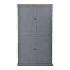 [Assembly Video Provided]TOPMAX 40.2x20x71.3inch High Freestanding Kitchen Pantry Large Cupboard Storage Cabinet with 2 Drawers, 2 Adjustable Shelves, 8 Door Shelves for Kitchen, Dining Room,Gray - Grand Goldman Shop