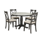 Orisfur. 5 Pieces Dining Table and Chairs Set for 4 Persons, Kitchen Room Solid Wood Table with 4 Chairs - Grand Goldman Shop