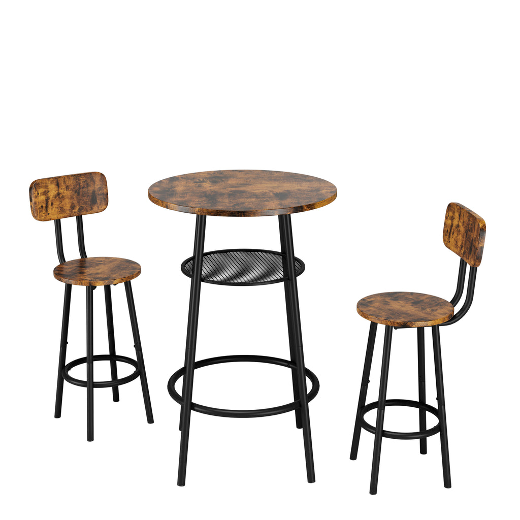 Bar table, equipped with 2 bar stools , with backrest and partition - Grand Goldman Shop