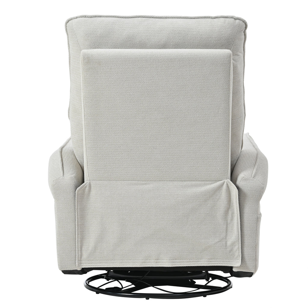 270° Power Swivel Rocker Recliner Chair for Adults, Swivel Rocking Recliner Chair,Electric Small Recliners for Small Spaces, Single Sofa Recliner for Living Room, Bedroom,RV (Fabric Gray+270°Swivel) - Grand Goldman Shop