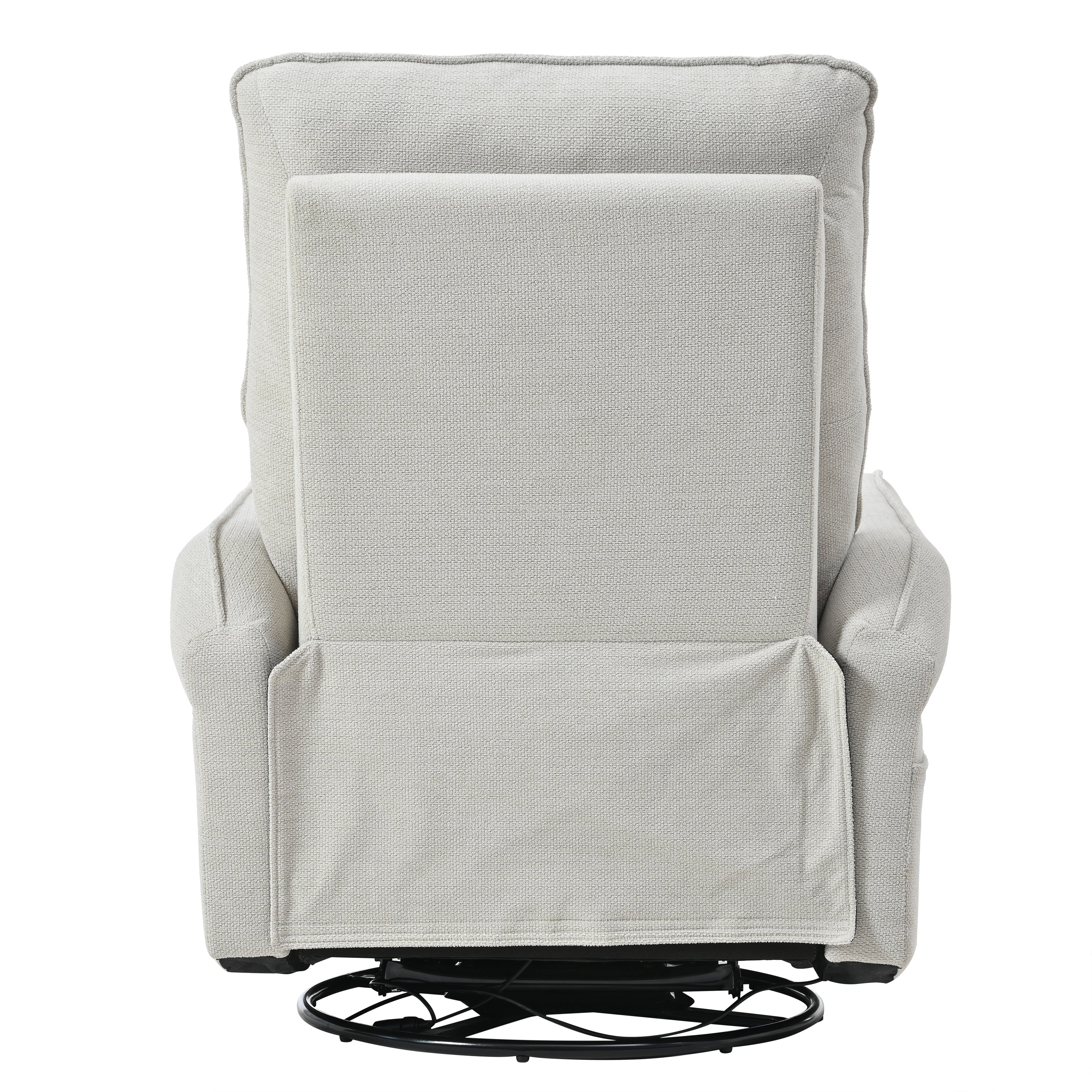270° Power Swivel Rocker Recliner Chair for Adults, Swivel Rocking Recliner Chair,Electric Small Recliners for Small Spaces, Single Sofa Recliner for Living Room, Bedroom,RV (Fabric Gray+270°Swivel) - Grand Goldman Shop
