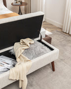 Storage Bench with Storage Bench for Bedroom End of Bed Bench Foot of Bed Bench Entryway Bench Storage Ottoman Bench 43.7' W x 18.1' D Off White Bench - Grand Goldman Shop