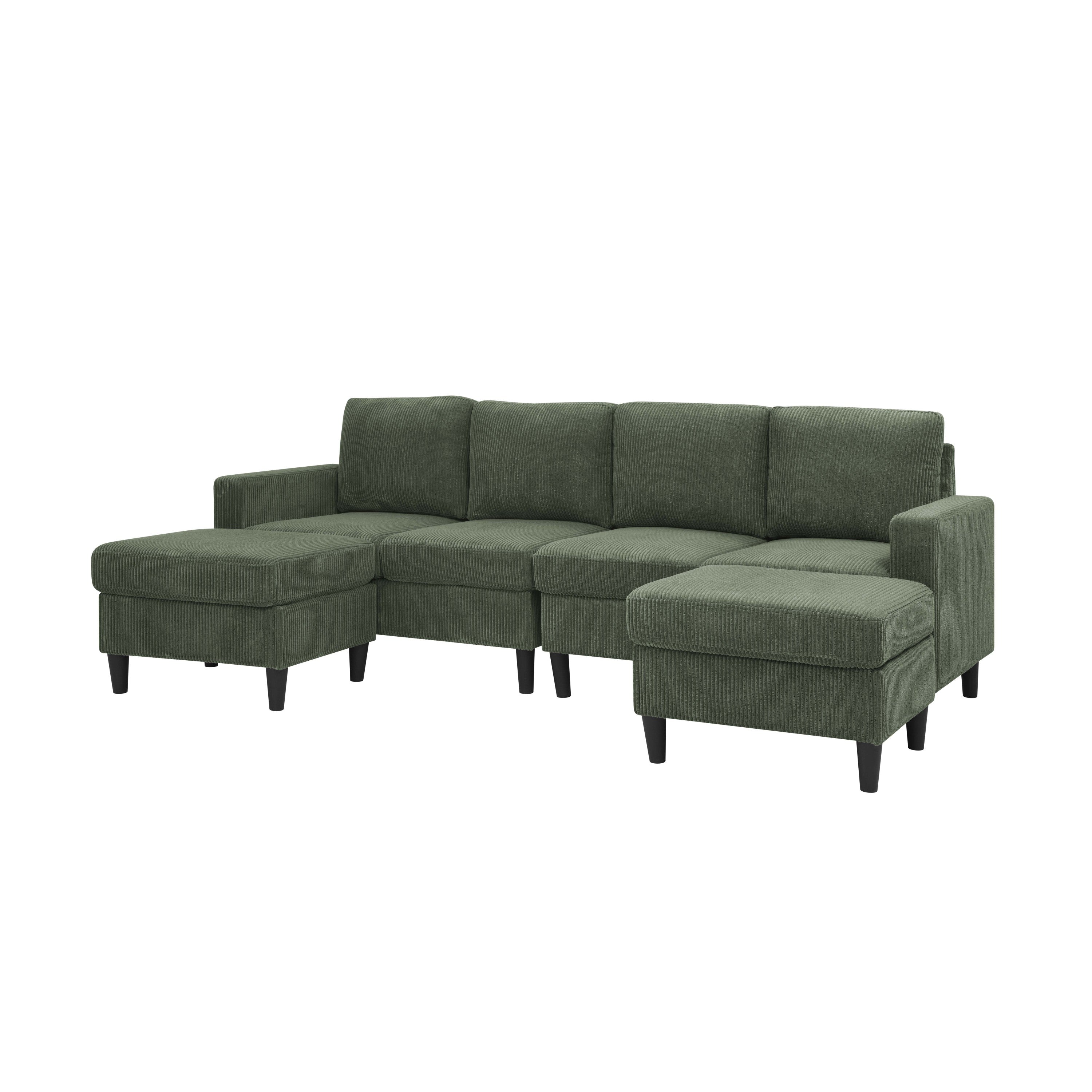 Cordory Upholstered Modular Sectional with 2 Ottomans - Grand Goldman Shop