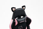 Cute Cat Gaming Chair with Paw Lumbar Cushion, PC Video Gamer Chair for Girl Teen Woman (Black) - Grand Goldman