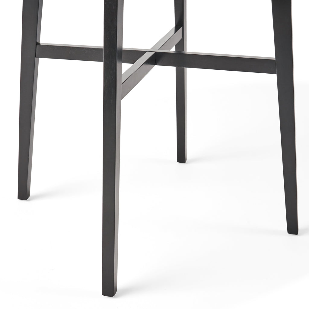 Modern Bar Height 42' Dining Table, Rubberwood Legs and Laminate Table Top, Paladina Marble Finish, Black - Grand Goldman Shop