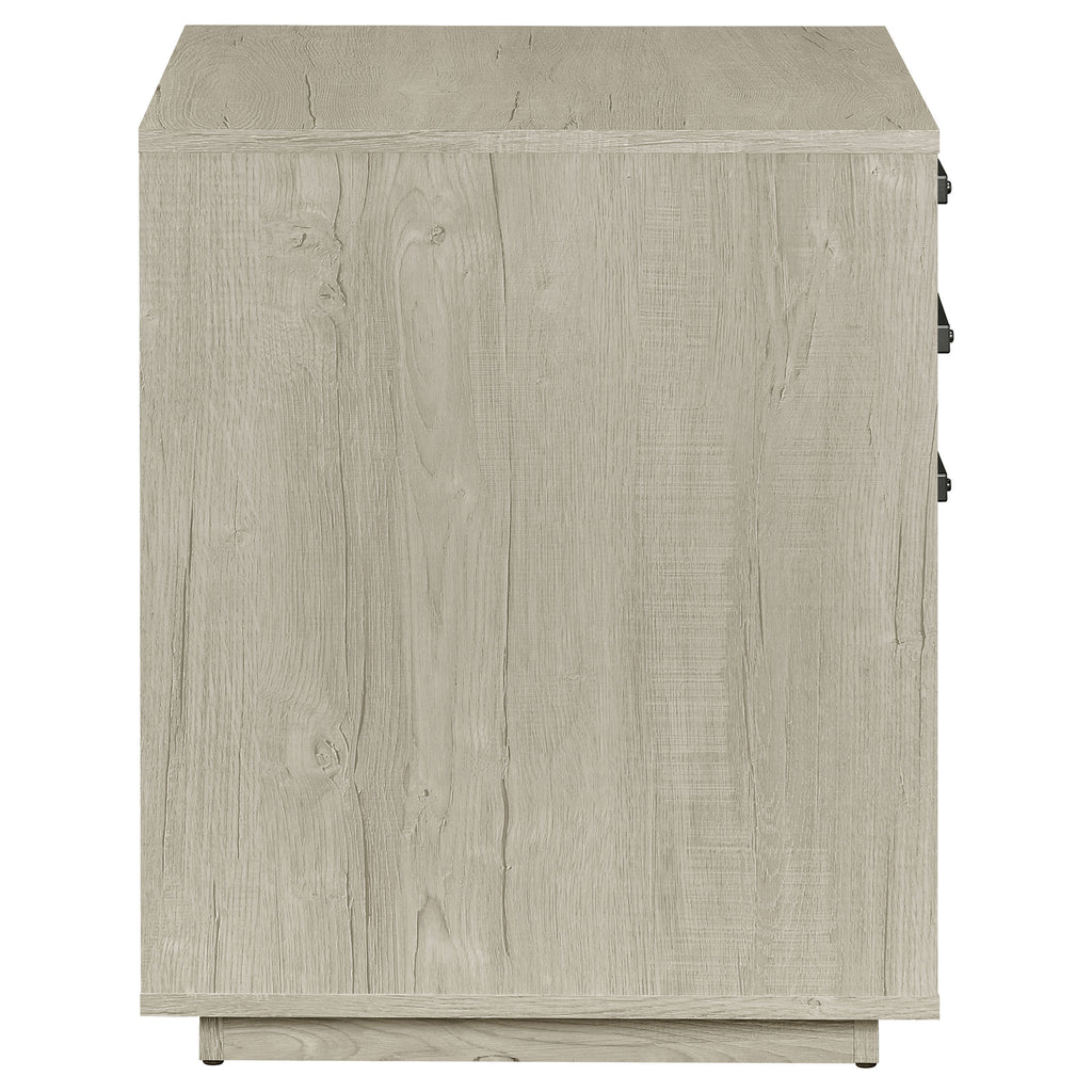 Loomis Whitewashed Grey 3-Drawer Home Office File Cabinet in White+Gray with MDF Construction, 19.75 x 19.75 x 25 inches - Gr