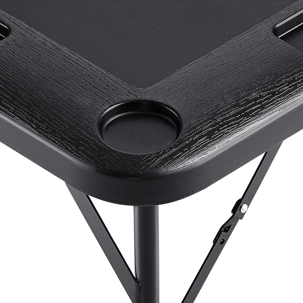 Mahjong Table 4 Player Folding Card Table & 4 Cup Holders Chip Trays Black | Premium Home Decor - Grand Goldman