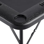 Mahjong Table 4 Player Folding Card Table & 4 Cup Holders Chip Trays Black | Premium Home Decor - Grand Goldman
