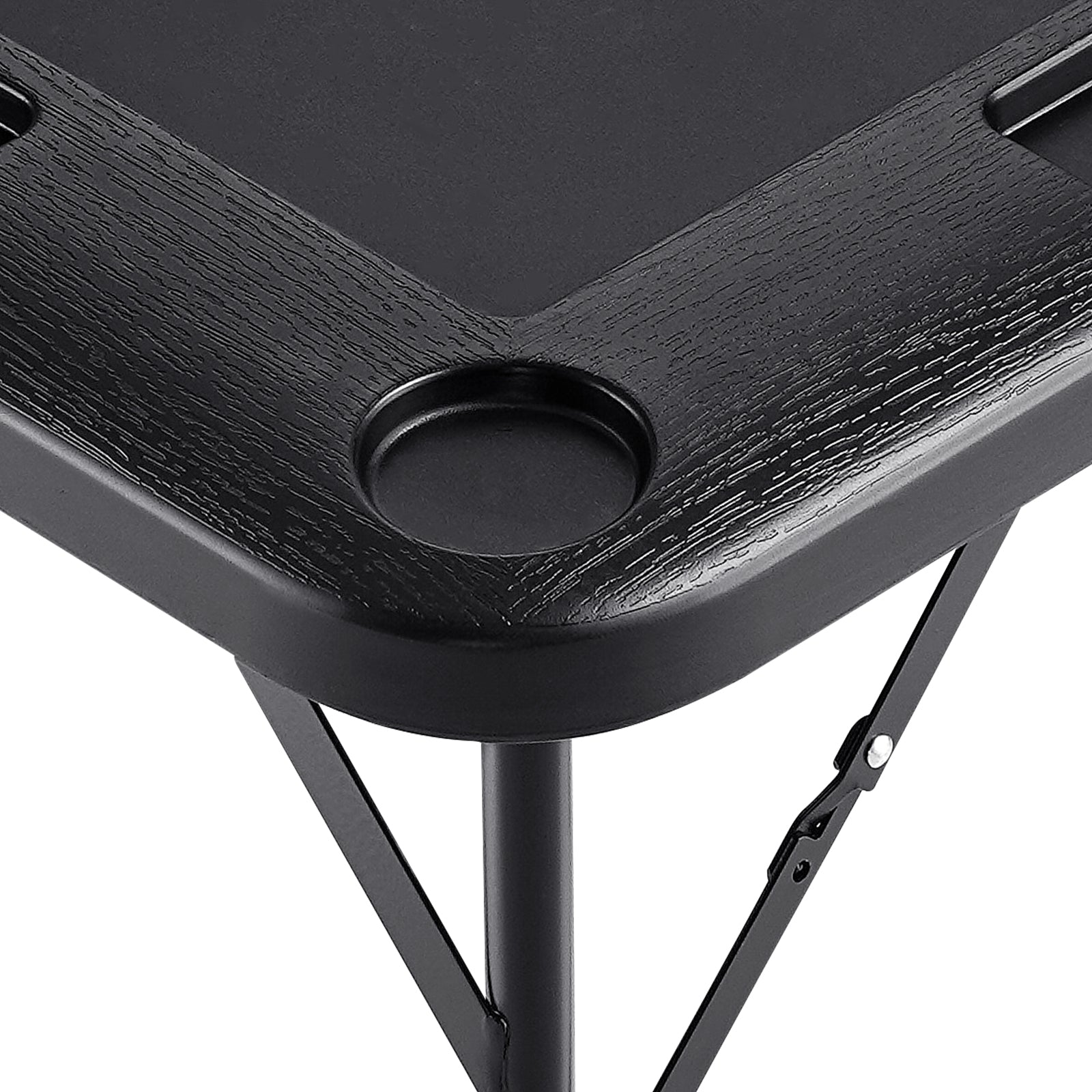 Mahjong Table 4 Player Folding Card Table & 4 Cup Holders Chip Trays Black | Premium Home Decor - Grand Goldman