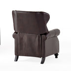 Contemporary Style Push Back Recliner with Button-Tufted Stitching and Nailhead Trim in Dark Brown PU - Grand Goldman Shop