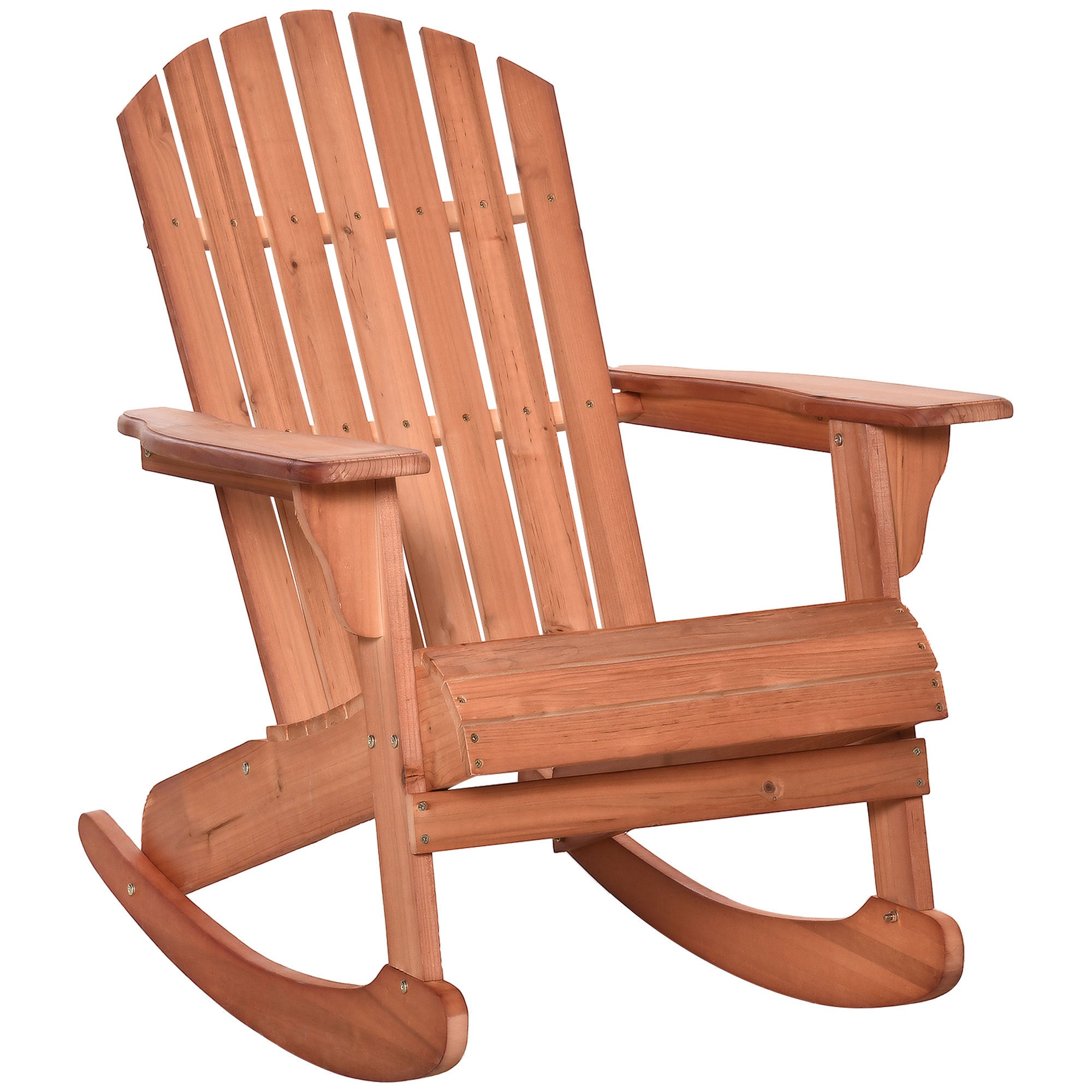 Rocking chair Rocking Chair, with Slatted Wooden Design, Fanned Back - Grand Goldman Shop