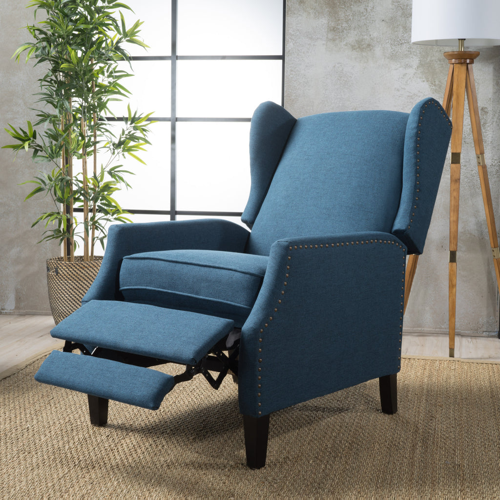 Westeros Wing Back Fabric Upholstered Recliner - Grand Goldman Shop