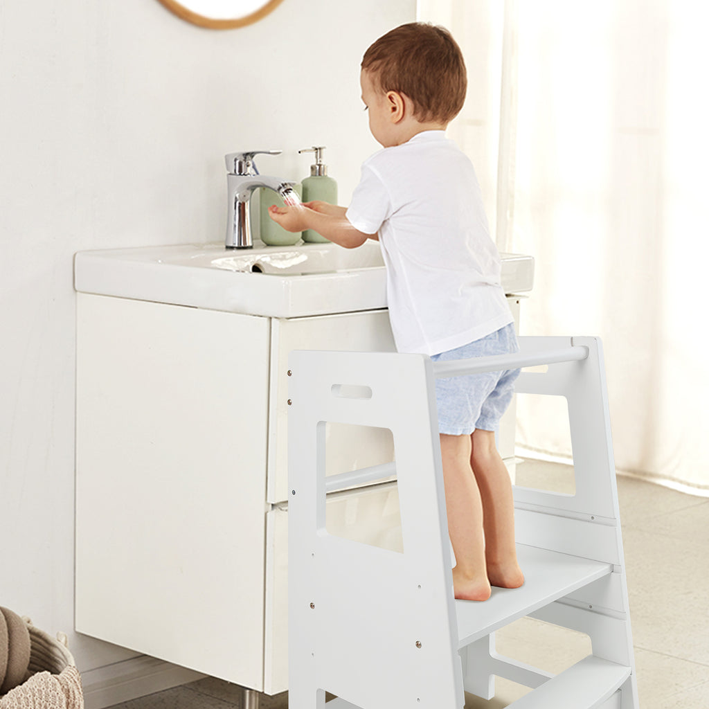 ECOMEX Toddler Standing Tower for Kitchen, Step Stool for Kid's Adjustable Height Learning Stool, Removable Anti-Drop Safety 