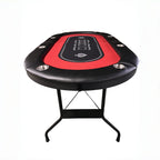 INO Design 71 inches Foldable Poker Table Portable for Casion Texas Hold'em Games with Red Felt | Premium Home Decor - Grand 