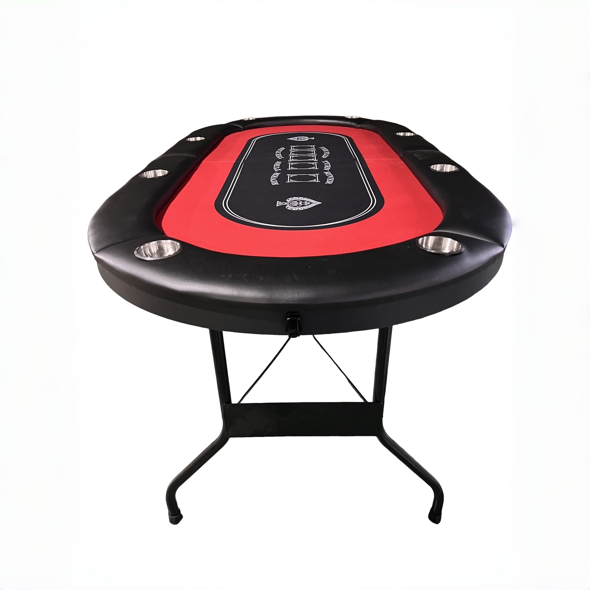 INO Design 71 inches Foldable Poker Table Portable for Casion Texas Hold'em Games with Red Felt | Premium Home Decor - Grand 
