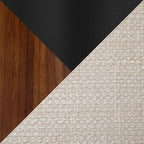 Contemporary Office Chair in Black Metal, Walnut Wood, and Cream Fabric - Grand Goldman
