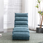 Ergonomic Linen Massage Chaise Lounge with Remote Control, 5 Modes, Blue, 21.65 x 58.27 x 34.25 inches - Grand Goldman Shop