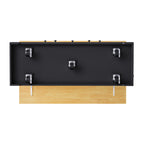 K&K 53inch Large Kitchen Island with 2 Bar Stools, Power Outlet,Door Internal Storage Rack, Kitchen Storage Cart on 5 Wheels with Drop Leaf, 5 Open Side Racks, 3 Drawers,Black (Three Packages) - Grand Goldman Shop