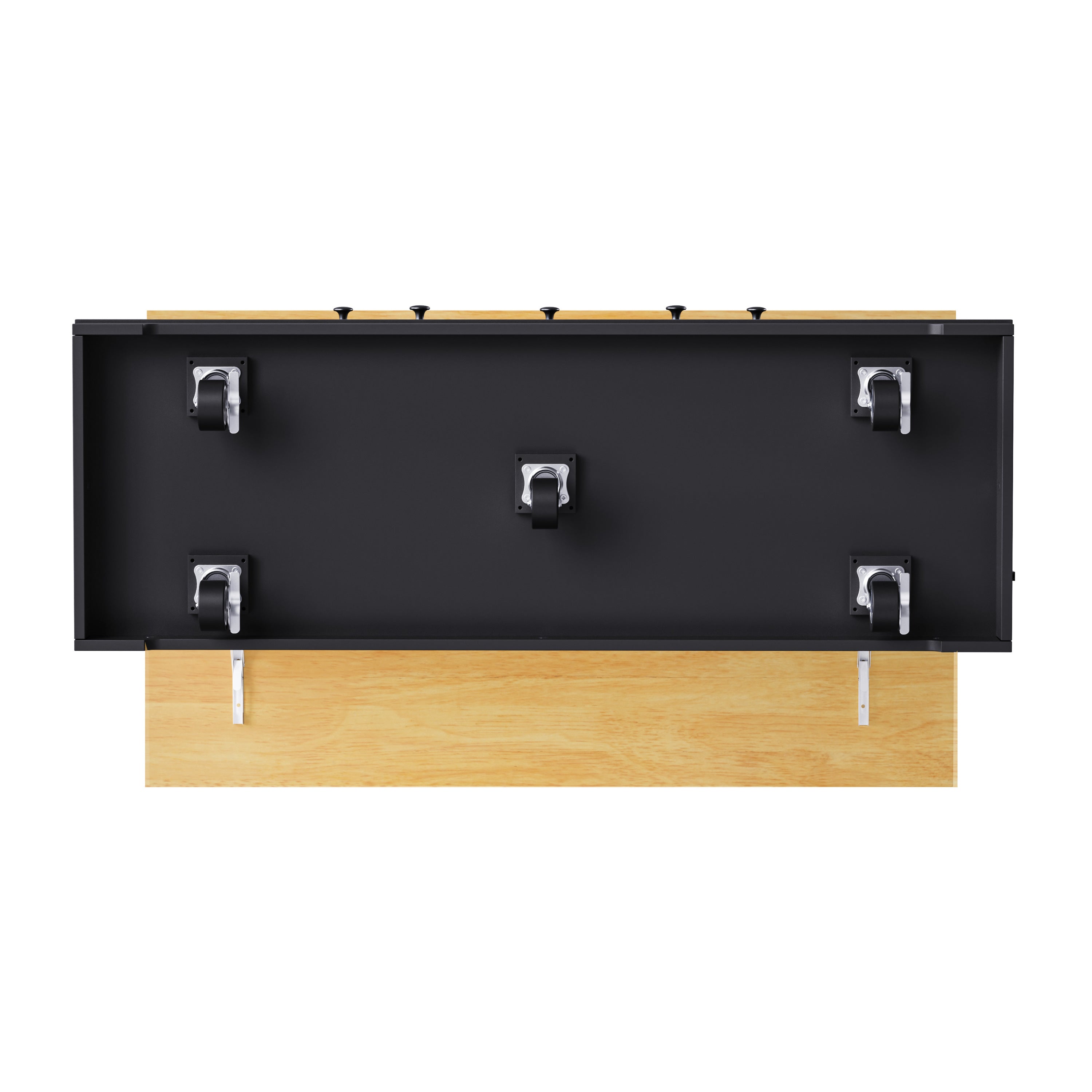 K&K 53inch Large Kitchen Island with 2 Bar Stools, Power Outlet,Door Internal Storage Rack, Kitchen Storage Cart on 5 Wheels with Drop Leaf, 5 Open Side Racks, 3 Drawers,Black (Three Packages) - Grand Goldman Shop