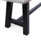 Tranquilizer Outdoor Acacia Wood Bench with Slat Panel Design, Sandblasted Light Gray + Black - Grand Goldman Shop