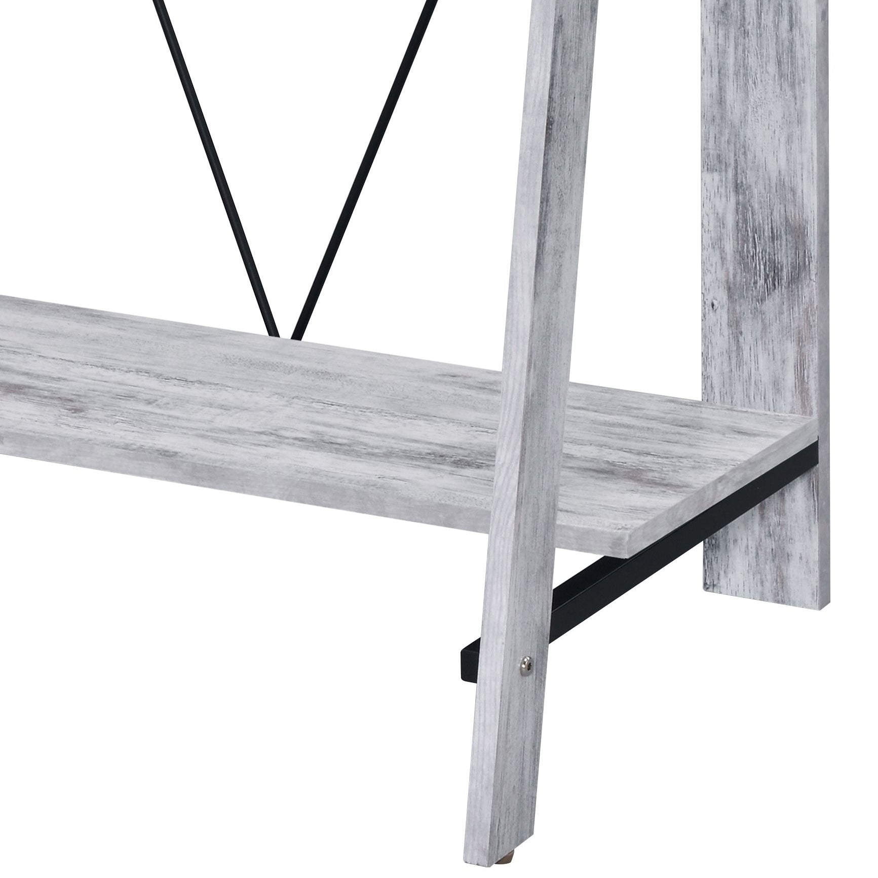 Nypho Antique White & Black Finish Writing Desk - Grand Goldman