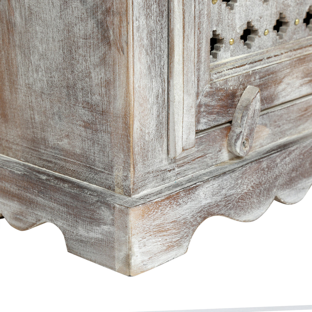 WOODEN NIGHTSTAND WITH 1 DRAWER 1 DOOR - Grand Goldman Shop