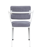 Cargo Gray Fabric & White Finish Office Chair - Grand Goldman