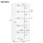 83' Tall Wood Bookcase Suite with light strip ,5-Tier Home Decor Bookcase Suite with Adjustable Shelves,Storage Organizer,Fre