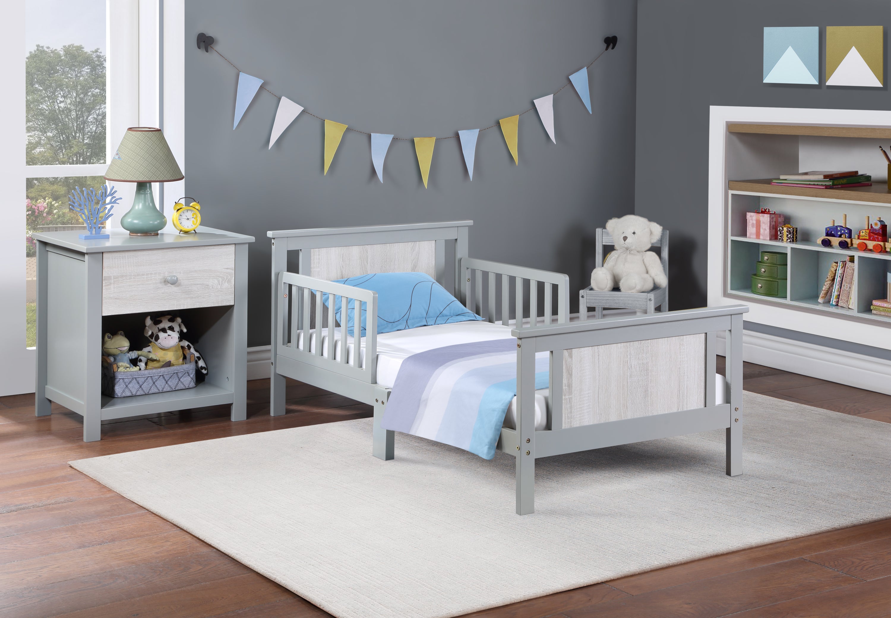 Connelly Reversible Panel Toddler Bed Gray/Rockport Gray - Grand Goldman