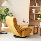 Adjustable Yellow Swivel Lounge Chair with 360-Degree Rotating Seat and Headrest Support, Leisure Chair Deck Chair - Game Chair for Living Room - Grand Goldman Shop