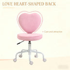 Pink Heart-Shaped Office Chair, Adjustable Swivel Chair for Bedroom & Vanity, Cute & Comfy Style - Grand Goldman