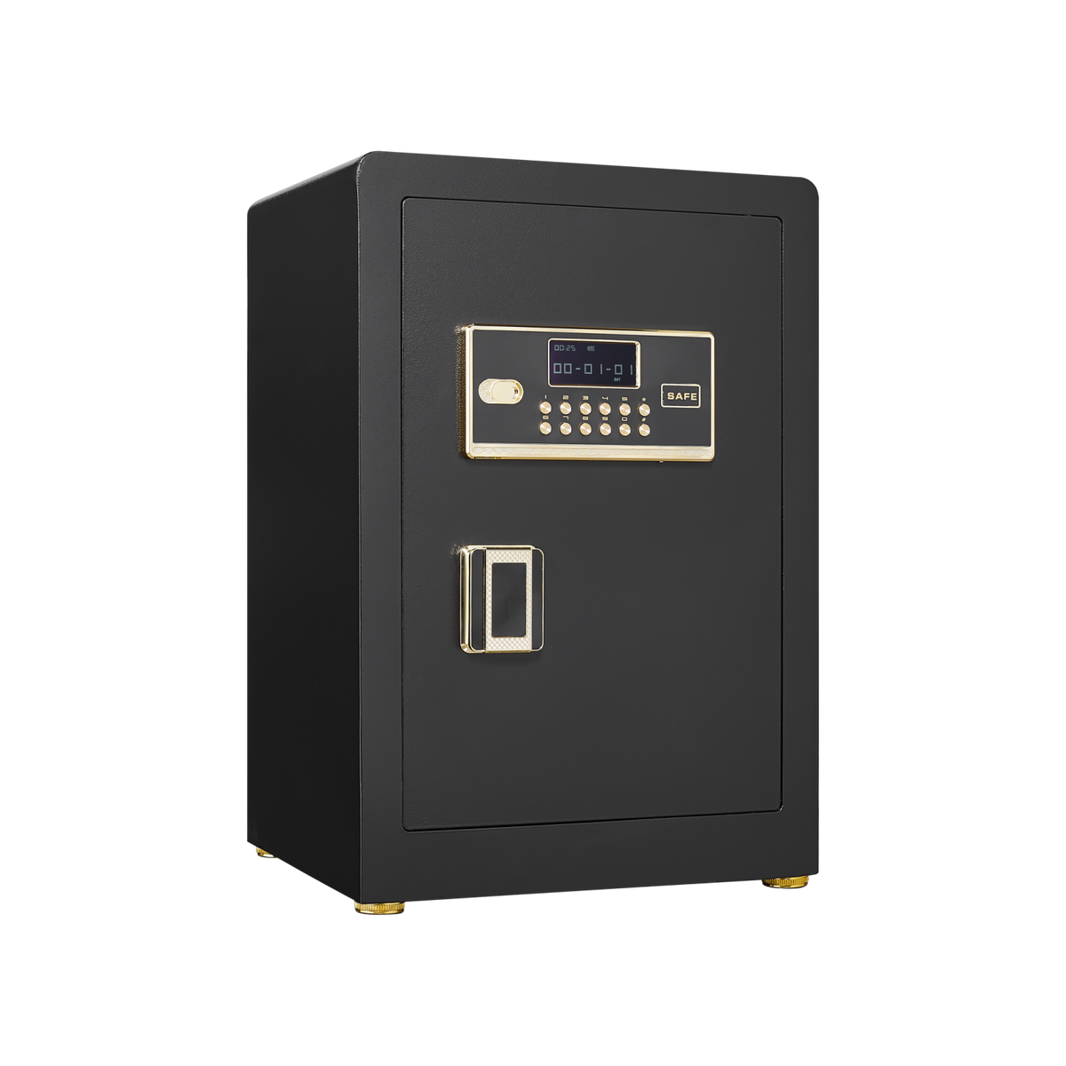 Solid Alloy Steel Digital Safe for Office Hotel Home, Black Metal Security Box with Keypad, Spare Key, LED Light, Mute Mode, 
